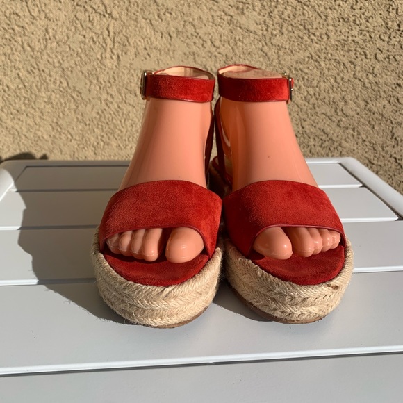 Vince Camuto red suede sandals espadrilles size 6M - Picture 3 of 14